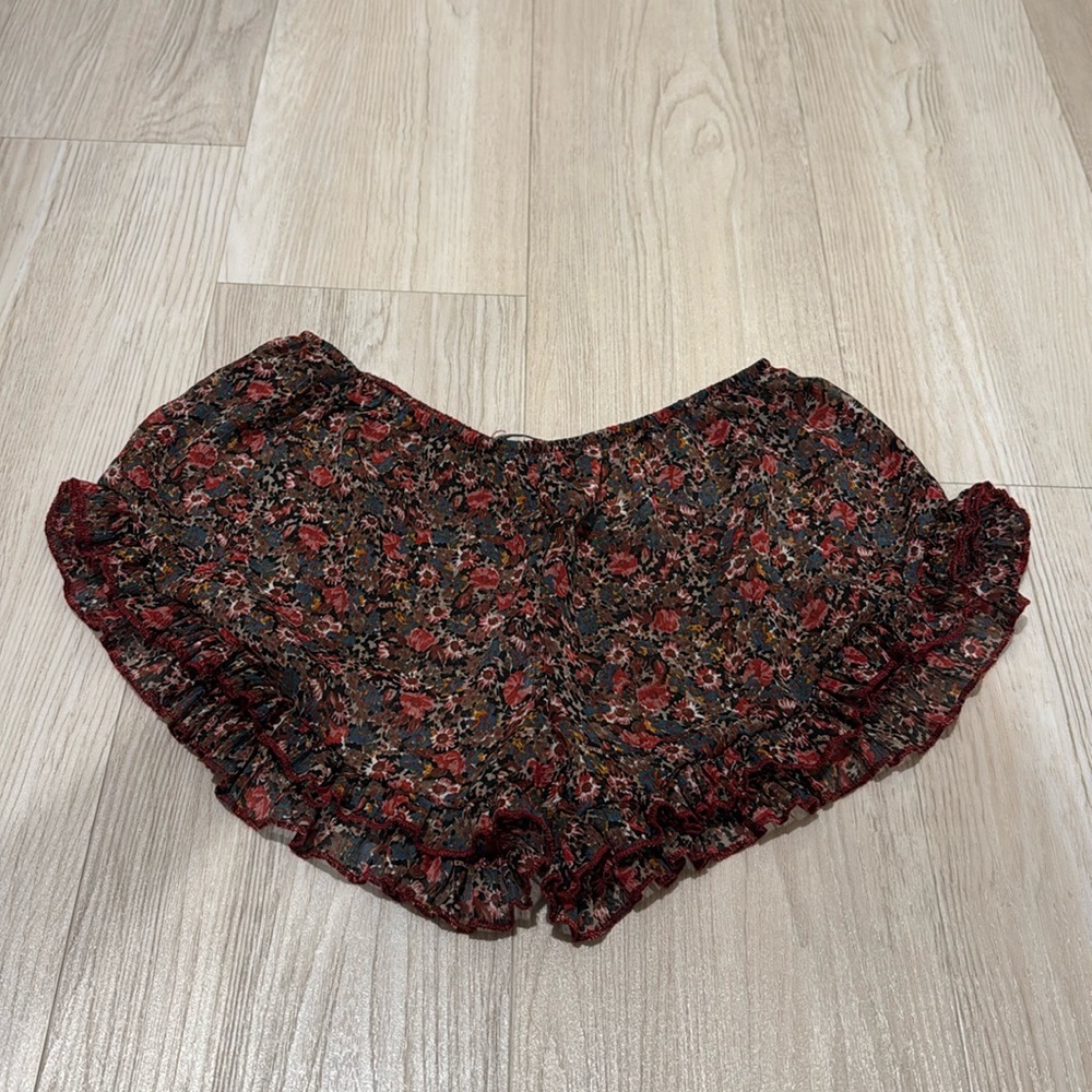 Brandy Melville sheer ruffled shorts